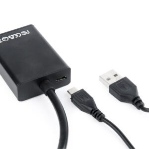 Gembird A-VGA-HDMI-01 vaizdo kabelio adapteris 0,15 m HDMI A tipo (standartinis) VGA (D-Sub) Juoda - Image 2