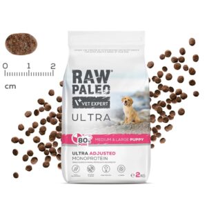RAW PALEO Ultra Pork Medium & Large Puppy - sausas maistas šunims - 2kg - Image 2