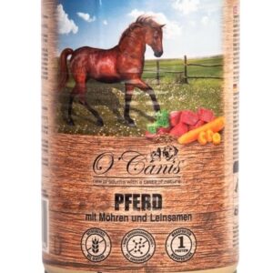 O'CANIS Horse meat with vegetables and linseed  - Šlapias maistas šunims - 400 g
