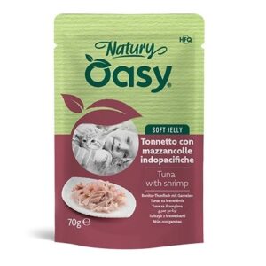 OASY Natury Soft Jelly Tuna with shrimp - šlapias kačių maistas - 70g