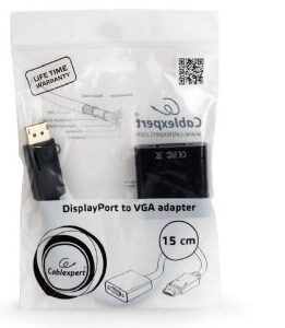 Gembird A-DPM-VGAF-02 vaizdo kabelio adapteris 0,15 m VGA (D-Sub) DisplayPort Juoda - Image 2