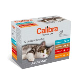 CALIBRA Cat Premium Adult - šlapias kačių maistas - 12x100g