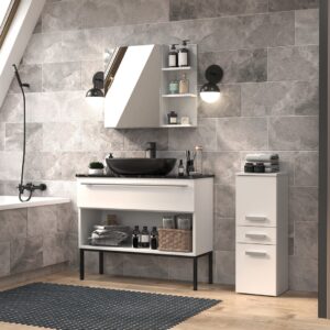 Topeshop NEL V DDS BIEL vonios kambario spintelė Balta - Image 2