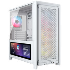 Corsair FRAME 4000D LCD RS PC-Case, Midi-Tower, ATX, ARGB, Tempered Glass - White