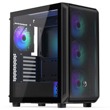 Endorfy Arx 500 ARGB PC Case, Mid Tower, ATX, Tempered Glass - including 4x 140mm ARGB Fans, Black