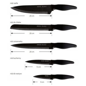 Smile SNS-6 6 dalių blokinių peilių rinkinys, juodas - Image 3