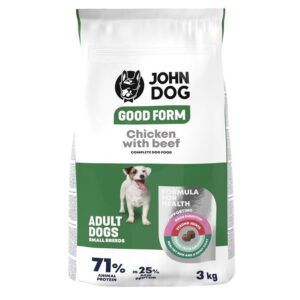 JOHN DOG Good Form Small breeds Chicken with beef - sausas maistas šunims - 3kg