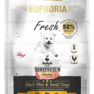 EUPHORIA Fresh Adult Monoprotein Turkey XS/S - sausas maistas šunims - 50g