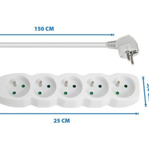 Esperanza ELK207W elektros tinklo ilgintuvas 1,5 m 5 AC išvestis(ys / čių) Vidaus Balta - Image 3