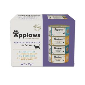 APPLAWS Variety selection multipack in broth - šlapias kačių maistas - 12x70g