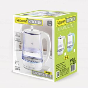 Maestro MR-052-BLUE Elektrinis stiklinis virdulys, mėlynos spalvos, 1,7 l - Image 3