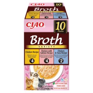 INABA Ciao Broth with chicken, salmon and tuna - skanėstas katėms - 10x40g