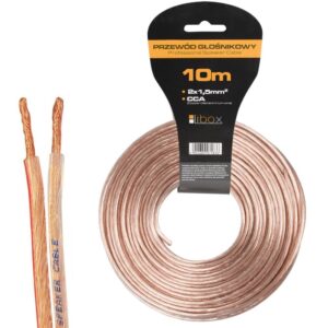 Libox Kabel głośnikowy 2x1,50mm LB0008-10 garso kabelis 10 m Permatomas