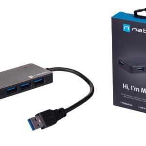 NATEC koncentratorius USB 3.0 Moth (4 prievadai, juodas)
