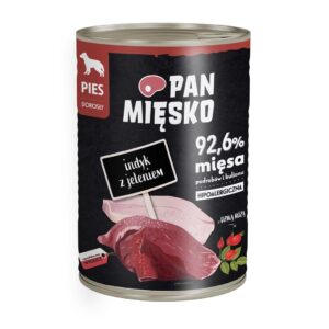 PAN MIĘSKO Kalakutas su elniena – šlapias pašaras šunims – 400g