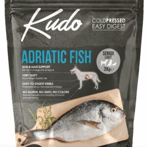 Kudo Adriatic Fish Senior Light sausas maistas vyresniems šunims, 3 kg