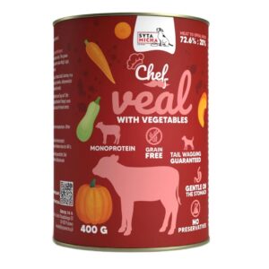 SYTA MICHA Chef Veal with vegetables - drėgnas ėdalas šunims - 400g