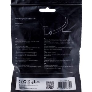 Gembird Toslink, 2m garso kabelis Juoda - Image 3