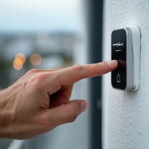 "GreenBlue" - durų skambutis - kinetinis / be baterijos / belaidis - 38 melodijos - veikimo nuotolis iki 200 m, IP44, GB157 B - juodas