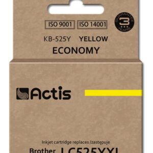 Actis KB-525Y rašalas (pakaitinis Brother LC525Y; standartinis; 15 ml; geltonas)