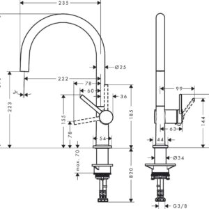 Maišytuvas plautuvei Hansgrohe Talis M54 270 72804000 - Image 2