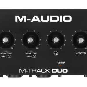M-AUDIO M-Track Duo USB Garso sąsaja Crystal išankstinis stiprintuvas 16 bit 48 kHz Juoda - Image 2