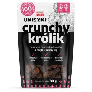 UNISZKI Crunchy Triušis su Mėta ir Dilgėlėmis - Skanėstas Šunims - 80g