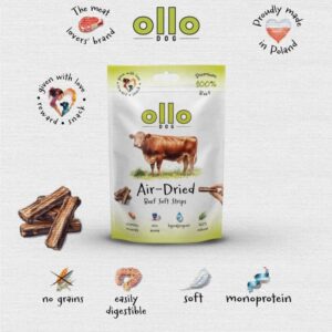 OLLO Air-Dried Beef strips - skanėstas šuniui - 80g - Image 3