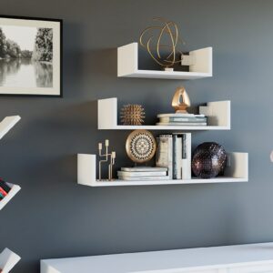 Topeshop MOBI 3P BIEL lentyna Slanki lentyna Kabinamas ant sienos Smulkinių plokštė Balta - Image 2