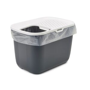 SAVIC HOP Antracitas su Balta Dangčiu – Kačių Tualetas – 58,5x39x39,5 cm – 1 vnt. - Image 3