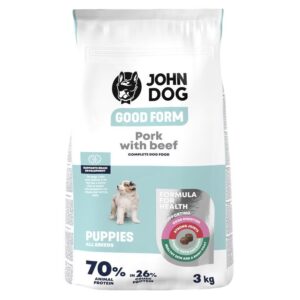 JOHN DOG Good Form Junior Pork with beef - sausas maistas šunims - 3kg
