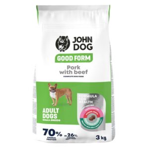 JOHN DOG Good Form Small breeds Pork with beef - sausas maistas šunims - 3kg
