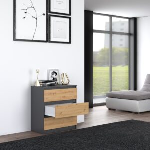 Topeshop M3 ANTRACYT/ARTISAN komoda - Image 3