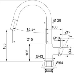 Plautuvės maišytuvas su ištraukiama žarna Franke LINA, 115.0626.053 - Image 3