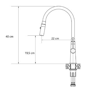 Plautuvės maišytuvas su lanksčia žarna ir dušelio funkcija Quadron GINA, 3922505_BSGR, plieno/pilka - Image 2