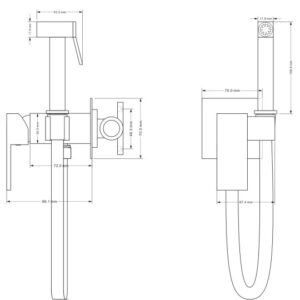 Potinkinis bidė maišytuvas Mexen Cube 7599150-70, juodas - Image 2