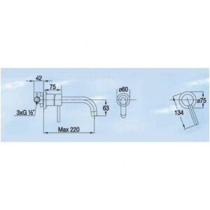 Praustuvo maišytuvas Blue Water Denver DEN-BPU.110C chromas - Image 2