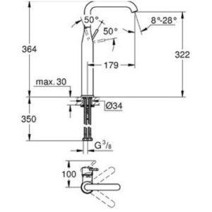 Praustuvo maišytuvas Grohe Essence XL, 32901001, chromas - Image 2