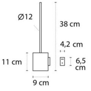 Prie sienos montuojamas tualeto šepetys Kapitan NETS 96 77, chromo - Image 2