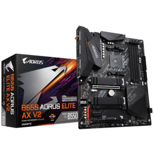 GIGABYTE B550 AORUS Elite AX V2, Socket AM4, AMD B550, ATX - DDR4 - Image 1