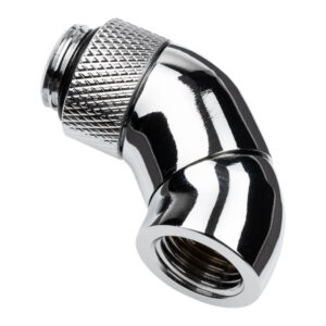 Alphacool Eiszapfen Winkeladapter 45 Grad doppel drehbar G1/4 AG auf G1/4 IG - chrome
