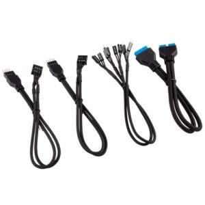 Corsair Premium Sleeved Front Panel Cable Extension Kit, black - Image 1