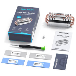 Grey Heatpipe Heatsink for M.2 2280 SSD - Image 2