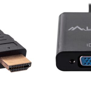 Lanberg AD-0017-BK vaizdo kabelio adapteris 0,2 m VGA (D-Sub) HDMI A tipo (standartinis) Juoda - Image 2