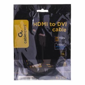Gembird 1.8m, HDMI/DVI, M/M 1,8 m DVI-D Juoda - Image 3