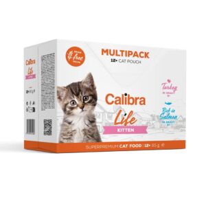 CALIBRA Cat Life pouches Kitten Multipack - šlapias kačių maistas - 12x85g