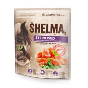 SHELMA Sterilised Rich in salmon - sausas kačių maistas - 750g