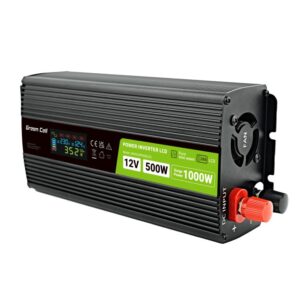 Green Cell PowerInverter LCD 12V 500W/10000W car inverter with display - pure sine wave