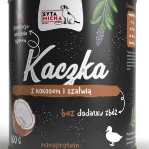 SYTA MICHA Duck with coconut and sage - šlapias maistas šunims - 800g