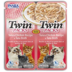 INABA CAT Twin tunas su vištiena sultinyje – kačių skanėstas – 2x40g
